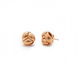Elementary knot earrings in rose gold plating