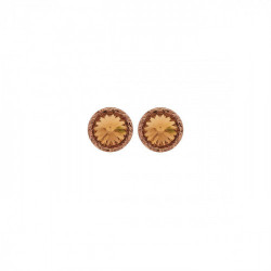 Basic light topaz earrings in rose gold plating in gold plating