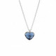 Cuore denim blue necklace in silver