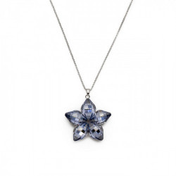Luxury flower blue jhade necklace in silver