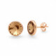 Basic light topaz earrings in rose gold plating