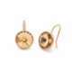 Basic circle light topaz earrings in rose gold