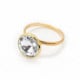 Basic crystal ring in gold plating