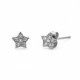 Kids sterling silver stud earrings with white in star shape image