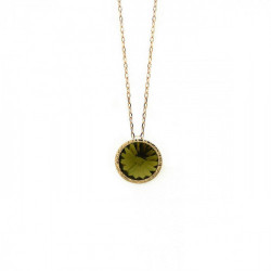 Basic olivine necklace in gold plating