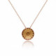 Basic light topaz necklace in rose gold plating in gold plating