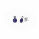 Combination round tanzanite earrings in silver image