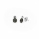 Combination round diamond earrings in silver image