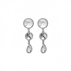 Basic round crystal earrings in silver