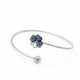 Cuore clover denim blue bracelet in silver image