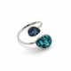 Essential tears light turquoise crossed ring in silver