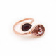 Essential tears rose crossed ring in rose gold plating in gold plating