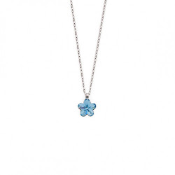 Little Flowers flower aquamarine necklace in silver