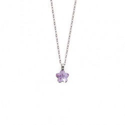 Collar flor violet de Little Flowers en plata