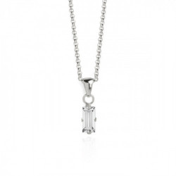 Macedonia rectangle crystal necklace in silver