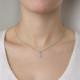 Macedonia rectangle light sapphire necklace in silver cover