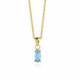 Macedonia rectangle aquamarine necklace in gold plating image
