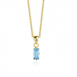 Macedonia rectangle aquamarine necklace in gold plating