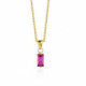 Macedonia rectangle fuchsia necklace in gold plating image