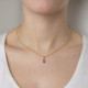 Macedonia rectangle fuchsia necklace in gold plating cover