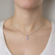 Macedonia rectangle violet necklace in silver cover