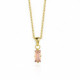 Macedonia rectangle light peach necklace in gold plating image