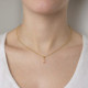 Macedonia rectangle light peach necklace in gold plating cover