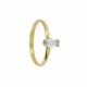 Macedonia rectangle crystal ring in gold plating
