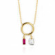 Macedonia circle fuchsia necklace in gold plating image