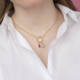 Macedonia circle fuchsia necklace in gold plating cover