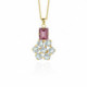 Antonella flower light amethyst necklace in gold plating image