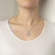 Fiorella round crystal necklace in silver cover