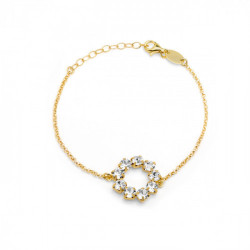 Fiorella circle crystal bracelet in gold plating