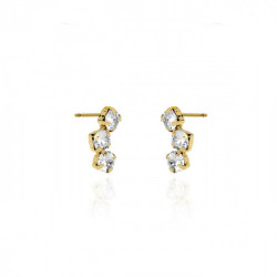 Caterina round crystal earrings in gold plating