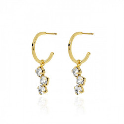 Caterina crystal hoop earrings in gold plating