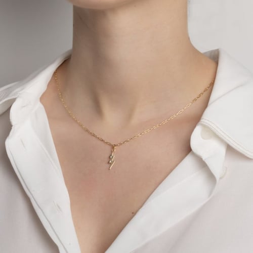Neutral lightning crystal necklace in gold plating