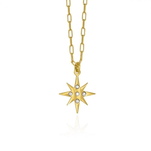 Neutral star crystal necklace in gold plating