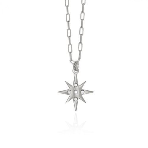 Neutral star crystal necklace in silver