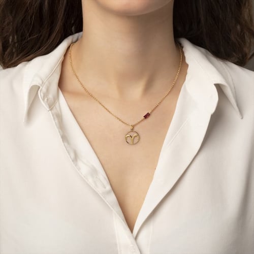 Horoscope aries siam necklace in gold plating