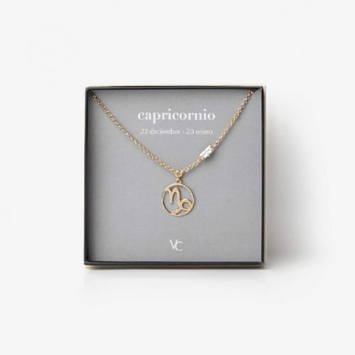 Horoscope capricorn crystal necklace in gold plating