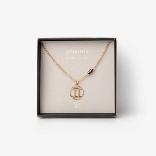 Horoscope gemini smoked topaz necklace in gold plating