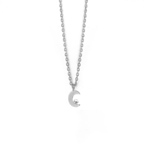 Celeste moon crystal necklace in silver