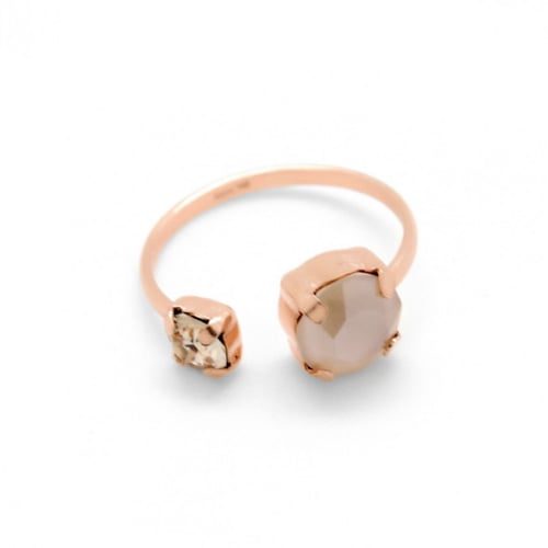 Celina ivory cream open ring in rose gold plating in gold plating
