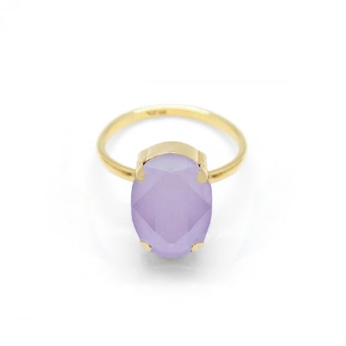 Iconic oval lilac ring in gold plating