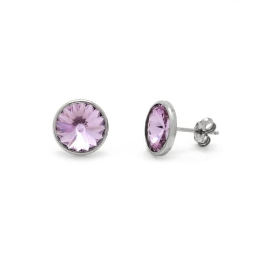 Basic violet earrings in silver