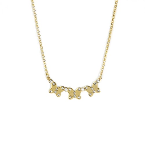 Cocolada butterfly crystal necklace in gold plating