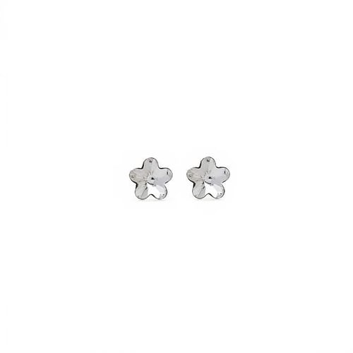 Little Flowers flower crystal earrings in silver