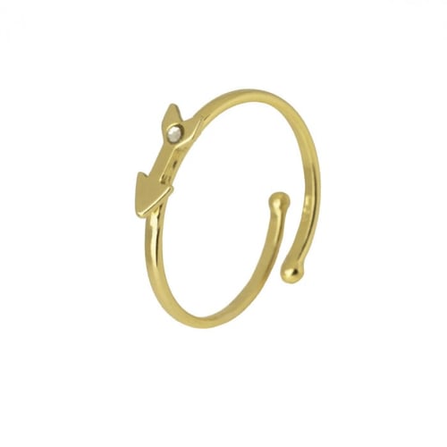 Areca arrow crystal ring in gold plating