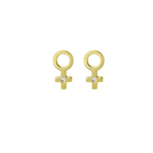 Areca venus crystal earrings in gold plating