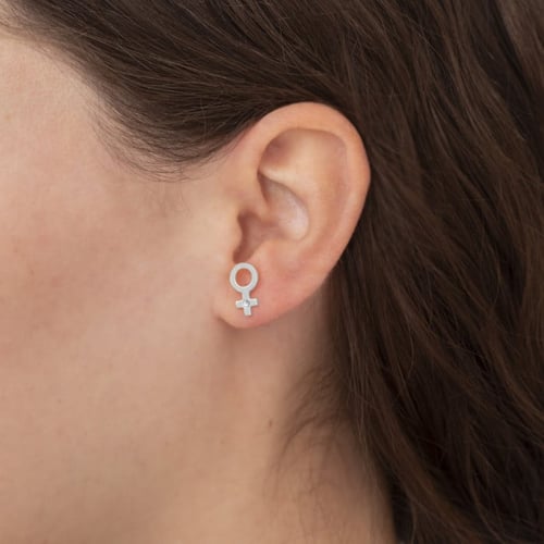 Areca venus crystal earrings in silver
